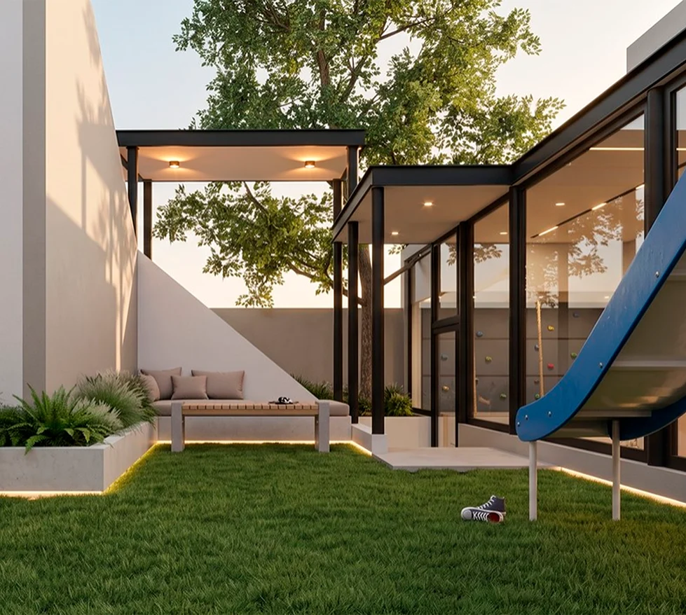 Fachada de la casa Pinos 350, proyecto de GGAD en San Pedro